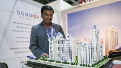 Figures from CBRE forecast that India’s property market will be worth $180 billion by 2020. Above, a scaled version of a project on display at the Indian Property Show. Sarah Dea / The National