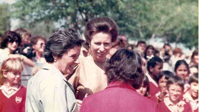 Princess Anne during her visit to Dubai English Speaking School in 1987. Photo: Dubai English Speaking School