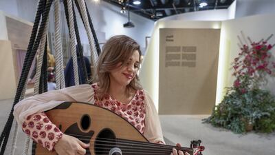 Another oud player performs at the House of Artisans at Qasr Al Hosn. Victor Besa / The National
