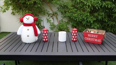 Christmas decorations in the garden. In the morning Ms Solmaz likes to sit in the garden, enjoying a cup of coffee while listening to birds