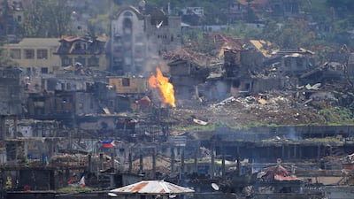 Damaged buildings are seen after government troops cleared the area from pro-Islamic State militant groups inside a war-torn area in Marawi city, southern Philippines. Romeo Ranoco / Reuters