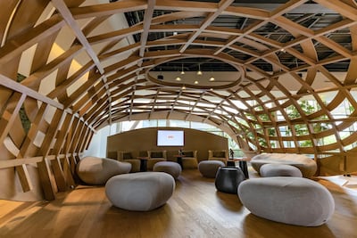 Inside the Jetex VIP Terminal at Dubai World Central airport. Chris Whiteoak / The National