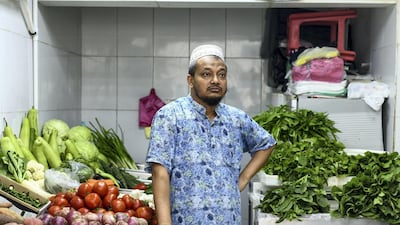 Mohammed Furqan, 47 originally works at a Fruit and vegetable shop in Tourist Club Area. Khushnum Bhandari for The National