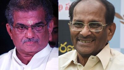 Philanthropist Veerendra Heggade, left, and screenwriter Vijayendra Prasad have been appointed to the Rajya Sabha, India's upper house of parliament. Picture: Wikipedia