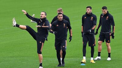 Juventus train ahead of their match against Barcelona. EPA