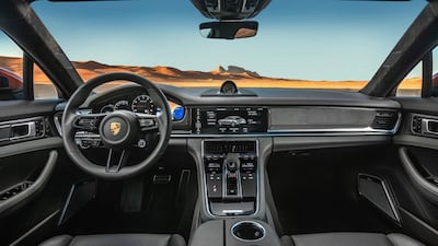 The Porsche Panamera Turbo S has a new steering wheel borrowed from the 911 and Taycan, and a recalibrated navigation system