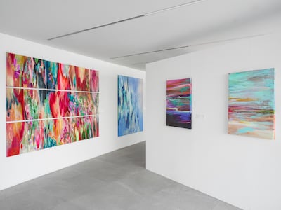 Dubois uses warm and cold colours to reflect the feelings of living away from her home country. Photo: Bassam Freiha Art Foundation