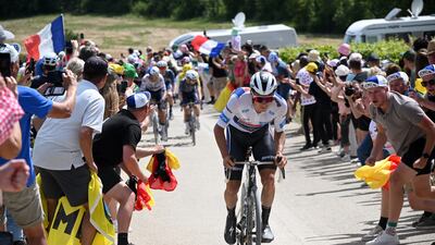 Remco Evenepoel of Soudal Quick-Step in action on the gravel. EPA