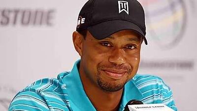 Tiger Woods was in relaxed mood during his pre-tournament press conference yesterday.