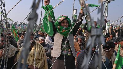 A young supporter of Nawaz Sharif, Pakistan's former prime minister and leader of the Pakistan Muslim League party, at an election campaign rally in Hafizabad, Punjab province. AFP