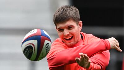 England scrum-half Harry Randall takes part in a training session. AFP