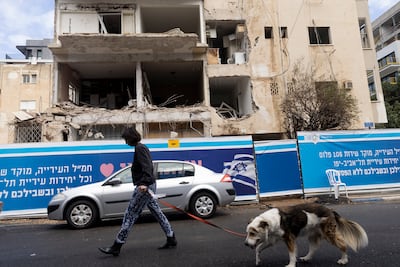 A building in Tel Aviv, destroyed by an Iranian ballistic missile strike. Getty Images