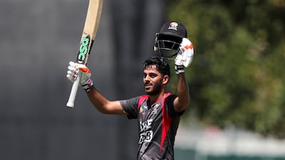 UAE batsman Chirag Suri scored a century in the World Cup League 2 in Muscat. Chris Whiteoak / The National