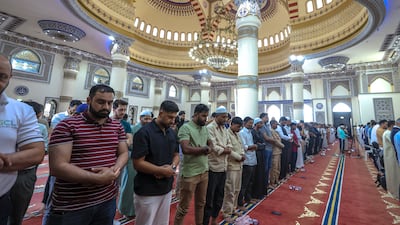 Tens of thousands of worshipers gathered for the prayers nationwide, half an hour before the weekly Friday prayers