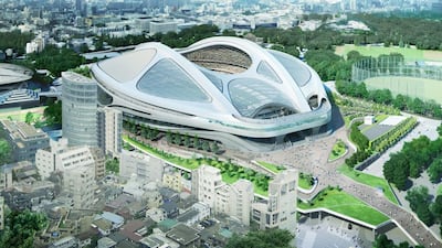 A rendering of Japan’s proposed National Stadium and main venue for the 2019 RWC, plans for which were subsequently scrapped. AP Photo