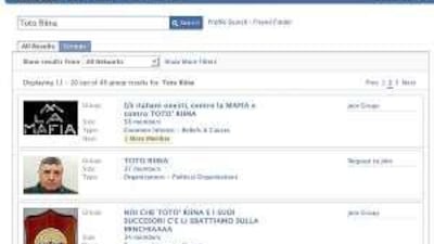 A screen grab of mafia fans' page on Facebook.