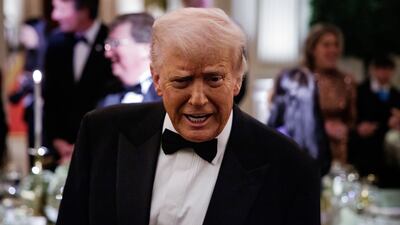 US President Donald Trump at the National Governors Association Dinner in the East Room of the White House, in Washington, on February 22. EPA