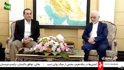 Field Marshal Asim Munir, Pakistan's army chief, and Eskandar Momeni, Iran's Interior Minister, meet in Tehran. Reuters