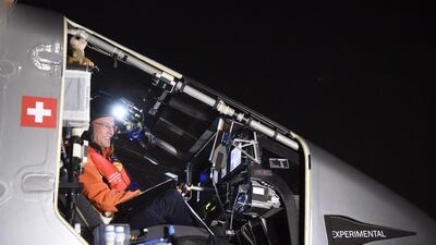 Piccard prepares to takes off. EPA