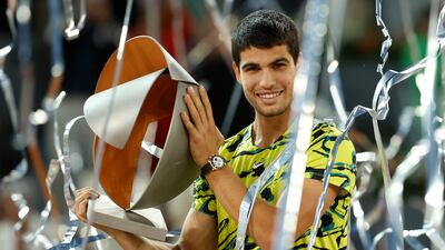 Carlos Alcaraz retained his Madrid Masters title by beating Jan-Lennard Struff in the final. EPA