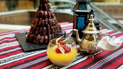 Dates, coffee and juices at Dusit Thani