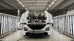 A McLaren 720S is seen on a production line at the McLaren production centre in Woking, Surrey.