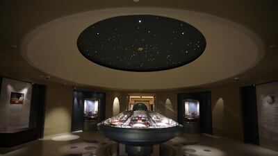 The pearls in the collection are displayed against red silk cloth, traditionally used by pearl merchants because they say it offers the best opportunity of viewing the gems without changing their color.