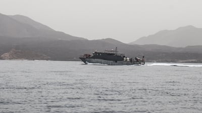 A Yemeni naval ship patrols the Red Sea. The Houthi rebels have announced a 'blockade' on Saudi exports in the sea. AFP