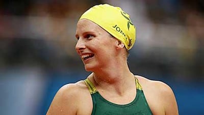 Leisel Jones is all smiles after winning gold in the 4x100 metre medley relay and equalling a Commonwealth Games medal record.
