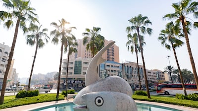 A roundabout in Deira, Dubai, featuring a fish sculpture. All photos Chris Whiteoak / The National