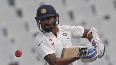 India's Murali Vijay plays a shot during the first day of the first Test against South Africa on Thursday in Mohali. Adnan Abidi / Reuters / November 5, 2015