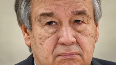 Mr Guterres said that coronavirus is "threatening the whole of humanity". AFP