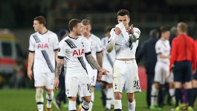 Football Soccer - ACF Fiorentina v Tottenham Hotspur - Uefa Europa League Round of 32 First Leg - Stadio Artemio Franchi, Florence, Italy - 18/2/16 Tottenham’s Dele Alli and Kieran Trippier after the match Action Images via Reuters / Matthew Childs Livepic EDITORIAL USE ONLY.