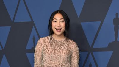 Awkwafina in J. Mendel at the 11th Annual Governors Awards gala hosted by the Academy of Motion Picture Arts and Sciences at the Dolby Theater in Hollywood on October 27, 2019. AFP