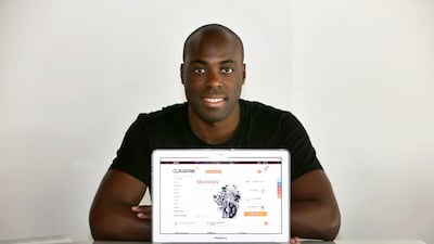 Mark-Alexandre Doumba, founder of Clikafrik, a personalised wholesale and retail online marketplace. Pawan Singh / The National