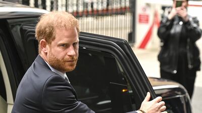 Prince Harry, the Duke of Sussex, arrives at the High Court in London on Wednesday. Getty Images