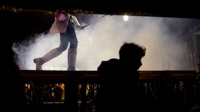 A contestant performs in a costume competition at EgyCon, an annual convention for comics enthusiasts, in Cairo. AP Photo