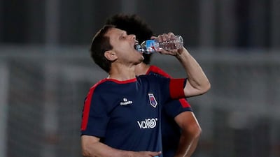 Ezzeldin Bahader during the match between 6th October Club and El Ayat Sports Club of Egypt's third division league at the Olympic Stadium. Reuters