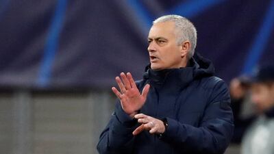 Tottenham Hotspur manager Jose Mourinho during the Champions League round of 16 second Leg against RB Leipzig. Reuters