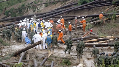 Japanese soldiers joined the rescue operation in Mimata. Reuters