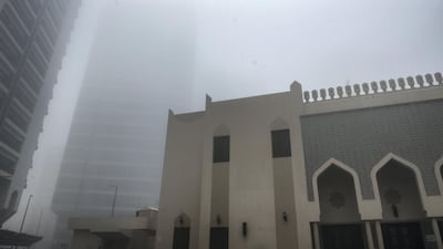 Dense fog in Abu Dhabi on Christmas morning. Khushnum Bhandari / The National.