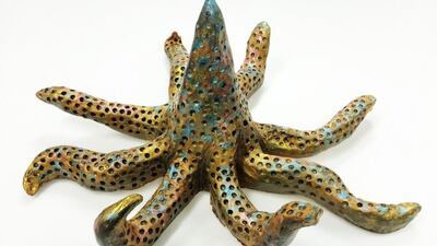 (Artwork by Basma Abdou). “FIRED UP” An Exhibition of Student Ceramics. Students enrolled in Professor Michael Rice’s 3D design course learned some of the main techniques of making and methods of firing in the ancient art of Ceramics. Through these structural foundations, students explored the material and experimented creating their own personal responses, themes and narratives. Courtesy of Michael Rice