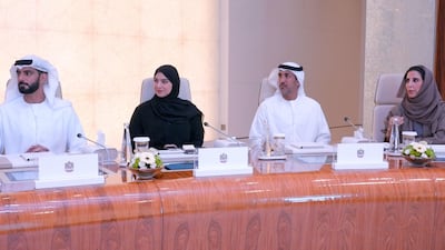 Sheikh Mohammed bin Rashid, Vice President, Prime Minister and Ruler of Dubai, chairs a Cabinet meeting at Qasr Al Watan in Abu Dhabi. Photo: Sheikh Mohammed bin Rashid