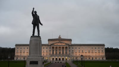 Stormont Government Buildings in Belfast. The political institutions are currently suspended amid a dispute over post-Brexit arrangements called the Northern Ireland Protocol. EPA