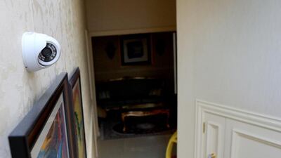 CCTV camera installed in a hallway of a private home in Abu Dhabi. Ravindranath K / The National