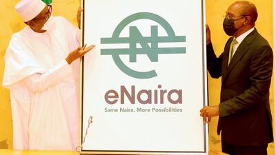 Nigeria's digital currency eNaira has more than 756,000 downloads since its launch in October. Photo: AP