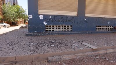 A building damaged by the fighting. EPA
