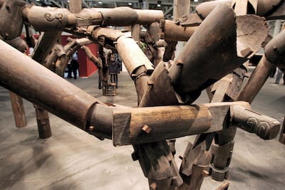Ai Weiwei's 'Fragments' (2005) shown at Art Basel in Switzerland in 2007.
