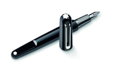 Montblanc M was crafted in collaboration with Australian designer Marc Newson, and features the logo on the side and the top of the pen, for the first time. Courtesy Montblanc