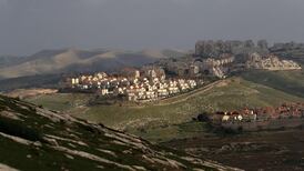 A picture taken from the E1 corridor, a super-sensitive area of the occupied West Bank, shows Israeli settlement in 2020. AFP